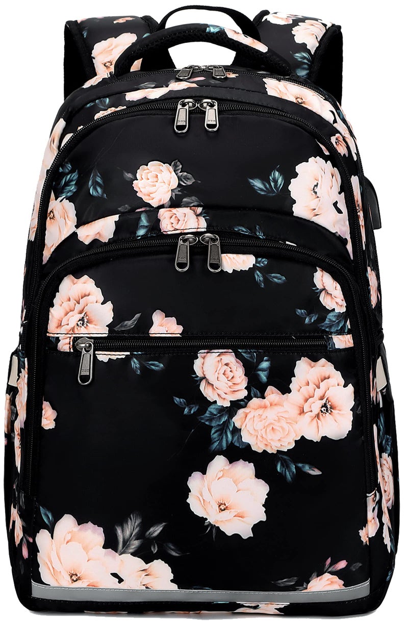 BLUBOON Backpack for Women 15.6 Inch Laptop Bookbag College Girls Daypack for Business Travel with USB Charging Port and Headphone Interface - Image 1